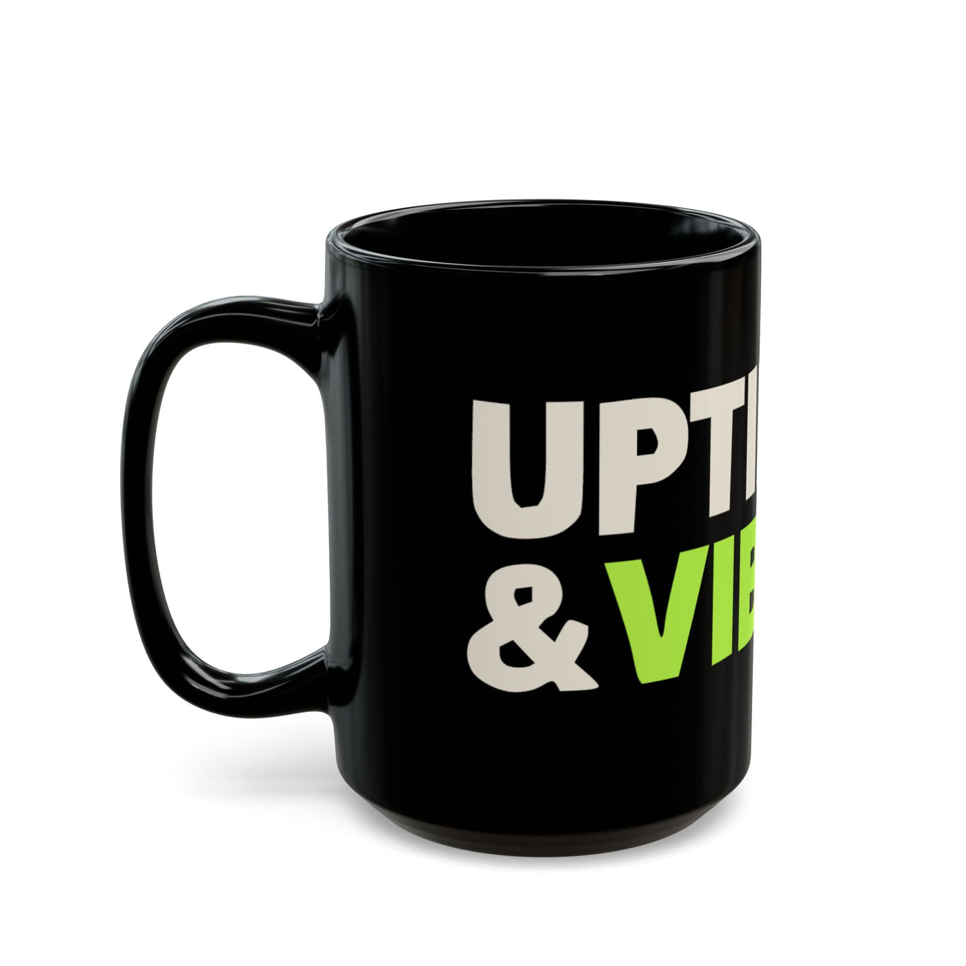 Caretaker Signal — Uptime & Vibes Mug (Black)