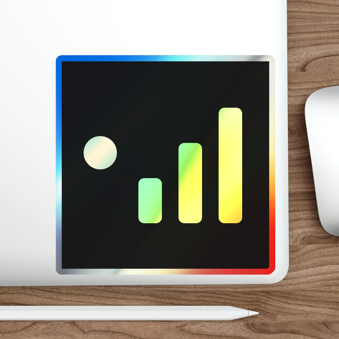 Caretaker Signal — Uptime & Vibes Holographic Sticker
