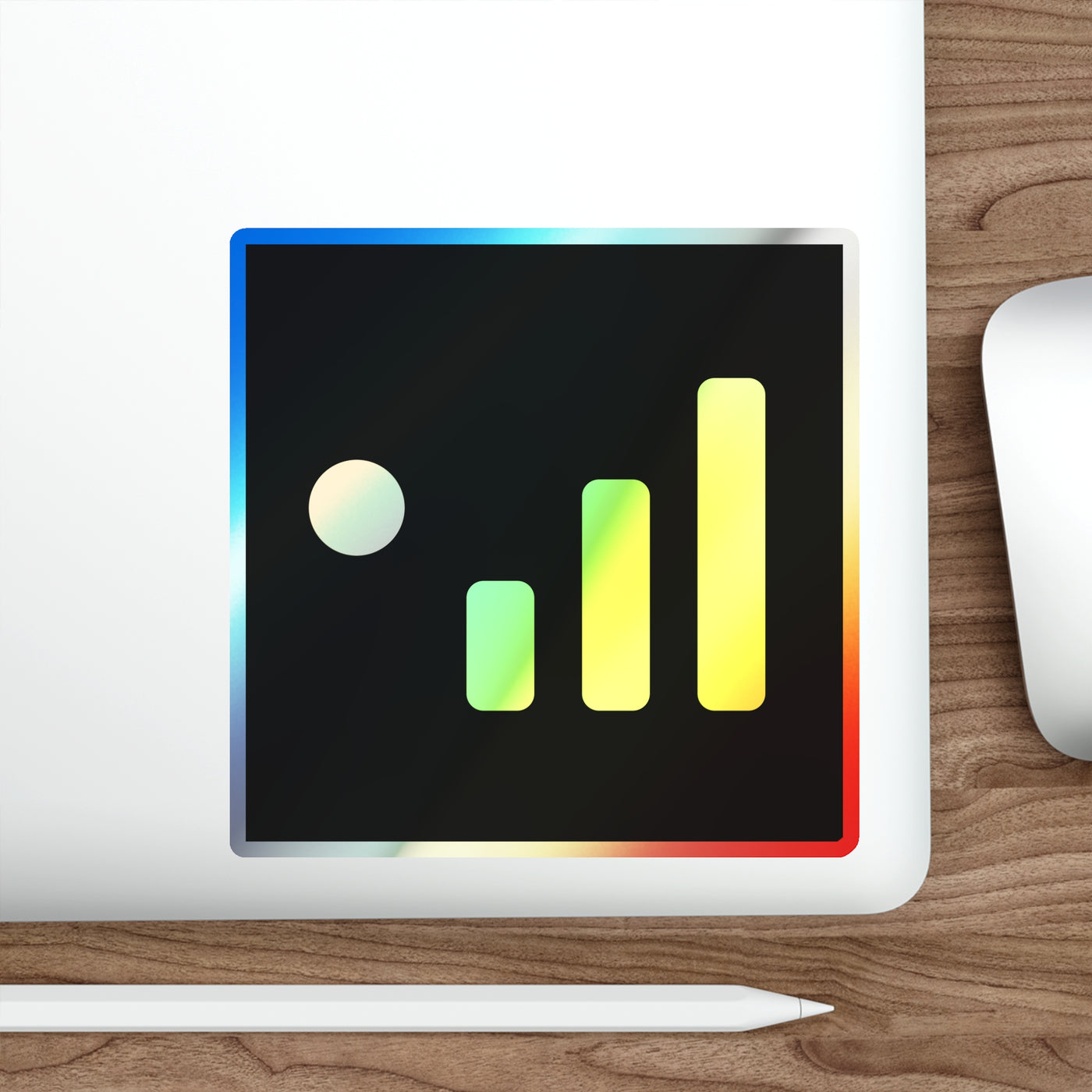 Caretaker Signal — Uptime & Vibes Holographic Sticker