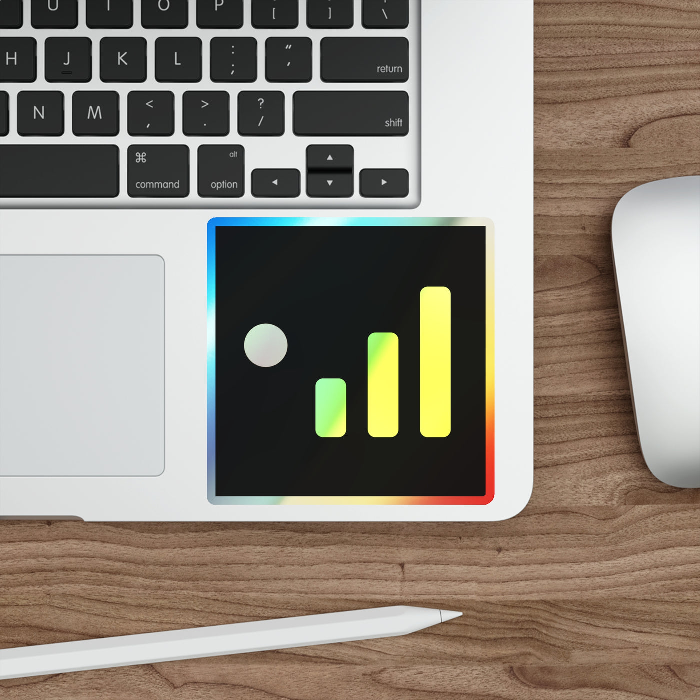 Caretaker Signal — Uptime & Vibes Holographic Sticker