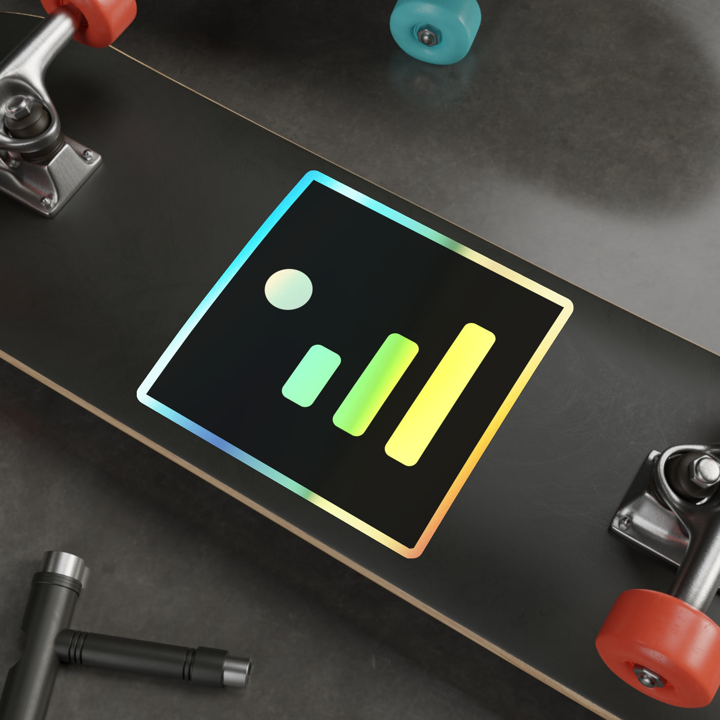 Caretaker Signal — Uptime & Vibes Holographic Sticker
