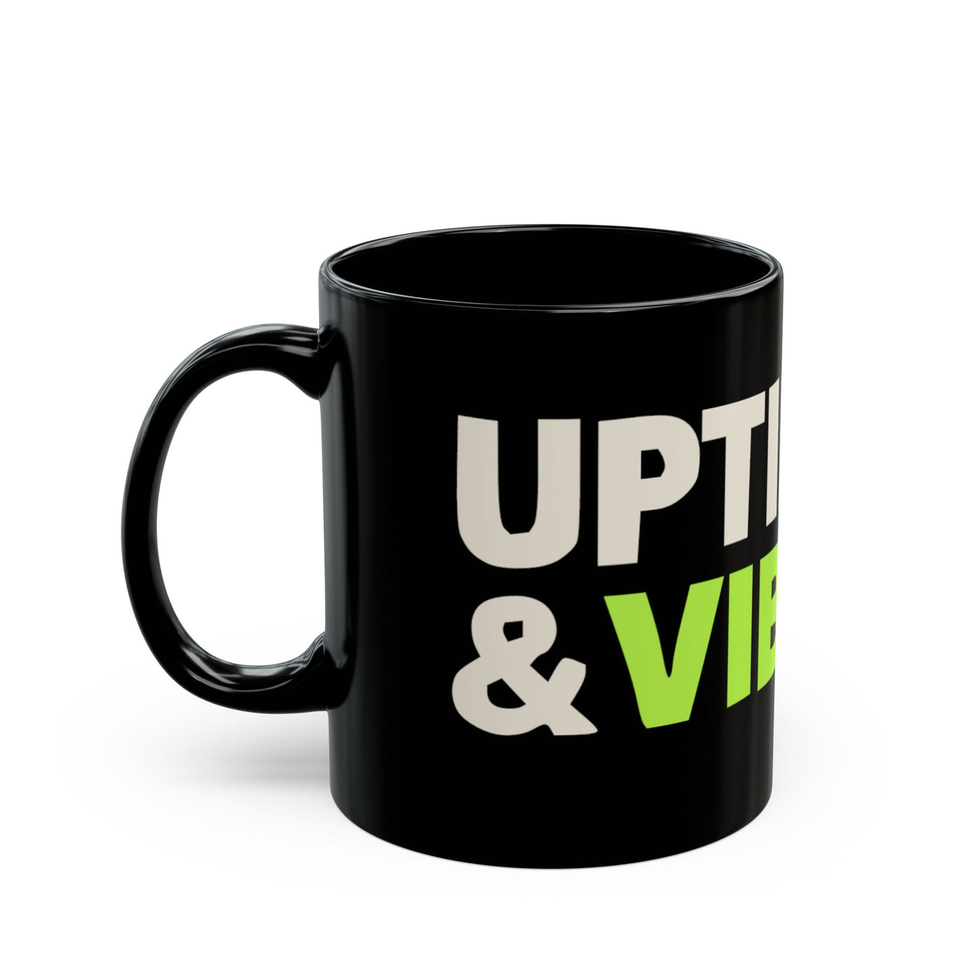 Caretaker Signal — Uptime & Vibes Mug (Black)